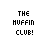 Pixel art contact sheet of 8 animated frames showing muffin and cupcake characters with text labels, including "THE MUFFIN CLUB!", "MUFFIN!", "CUPCAKE?", "IMPOSTER!", and red "NO CUPCAKES ALLOWED" warning.