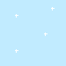 A static contact sheet of three animated frames showing white plus signs scattered across a light blue background with a gray rectangle in the bottom right corner.
