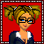 Pixelated character with blonde pigtails and glasses on red background, transitioning to text overlay reading 'NERD FREAK' in bold black letters.
