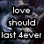 A four- with text and imagery: top-left text 'love should last 4ever', top-right a couple embracing, bottom-left a colorful abstract shape, bottom-right blank