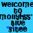 Static pixel art displays text on a solid blue background with black and blue pixelated characters.
