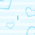Light blue pixelated background with repeating heart outlines and scattered text fragments reading 'I', 'love', and 'him' in matching light blue font.