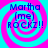 Four identical display a cyan and magenta spiral background with blue text reading "Martha (me) ROCKZ!!" in each