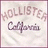 A pixelated image shows a white fabric with 'HOLLISTER' arched above 'California', alongside pink text reading 'hollister girl', the number 4, and 'LIFE'.