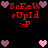 Pixelated red text and pink/purple hearts on black background, with heart positions shifting across frames.