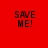 Red background with black text "SAVE ME!" in four quadrants, each with a different circular gradient effect.