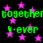 Green text "together" and "4-ever" repeats over pink stars on black background, animated with star movement.