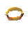 A golden ring with brown accents rotates through multiple angles against a gray background, showing different perspectives of its curved shape.