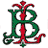 Static pixelated logo featuring intertwined green and red stylized letters with decorative flourishes on a white background.