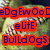 Pixelated image with red text overlays on a blurred background showing partial words and symbols.