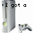 Pixelated image of a white Xbox 360 console with controller, text changes from "I got a xbox" to "360!!!!!!!", and one frame shows partial gray overlay.