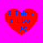 Four red heart-shaped icons with blue text "I Think I Like JC" on a bright pink background, arranged in a
