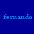 Blue background with multiple instances of the name 'fernando' in light blue text arranged across a -like layout