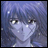 Pixelated anime-style character with blue hair and light skin, side-by-side with text reading 'AnimeIM' and 'com' on black background.