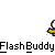 Animated contact sheet showing 12 sequential frames of a yellow stick figure performing various poses against a gray background with repeated "FlashBuddy" text below each frame.