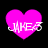 Four pink heart-shaped icons with white text 'JAKE' and a small symbol, displayed in a on a black background