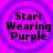 Four identical display 'Start Wearing Purple' text over a purple background with concentric circles