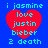 Four identical pixelated red hearts on blue background with cyan text reading 'i jasmine love justin bieber 2 death' in four quadrants.