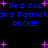Blue pixelated text reading "Red Sox and Patriots ROCK!!!" with pink plus signs on a black background.