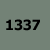 A static image displays four black pixelated numerals '1337' centered on a solid gray background with no additional visual elements.