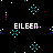 identical pixelated icons with 'EILEEN' text, scattered colored dots on black background