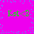 Bright magenta background with cyan pixel dots forming a border, displaying four identical green text phrases 'Igt<3' in two