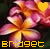 A pixelated flower with pink and orange petals, a yellow center, and the text 'Bridget' in blocky yellow letters at the bottom; one version has a yellow heart above the flower while another shows a red heart.