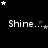 Black background with white text 'Shine...' repeated across three , surrounded by small stars in various states of brightness and position
