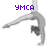 Two side-by-side pixelated images of a gymnast performing a handstand, each with distinct text above the figure.