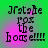Green background with pink gradient overlay displaying pixelated text 'Jrostaie rox the boxell!!' in four identical