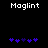 Pixelated text 'Maglint' above two of blue puzzle-piece icons on a black background