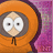 A 4x3 contact sheet of a South Park character in an orange hooded jacket with the name "KENNY" vertically displayed on the right side, showing subtle animation frame variations.