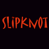 Animated sequence showing repeated 'SLIPKNOT' text above a of masked band members in various poses and expressions
