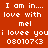 Red background with white pixelated text reading 'I am in... love with mel i lovee youi 080107<3' and red highlighted sections changing across frames.