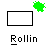 Animated sequence showing a green pixelated shape transforming into a rectangular bar with green and white segments, accompanied by small symbols and text below.