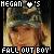 Four pixelated images of people with text overlays reading 'MEGAN ♡'S', 'FALL OUT BOY MEGAN ♡'S', and 'FALL OUT BOY'.