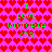 Pixelated icon with pink background covered in red hearts, green text reading "I LOVE VICTORIA <3" repeated across the image.