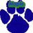 Blue paw print icons with green text overlays and a black-and-white 'Bobcats' label, displayed on a white background.