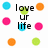 Pixelated text phrases surrounded by colored dots on a white background, with no visible motion.
