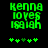 Green pixelated text 'Kenna lover Isaiah' on black background with five green clover icons below, two versions differ in clover arrangement.