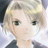 Pixelated anime-style character with light hair and dark eyes on left, black background with white text on right.