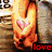 A static image with six distinct sections showing text and symbols related to love, fire, hearts, and a celebrity name.