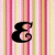 & symbol on striped background with pink, yellow, and brown vertical lines.