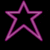 A 2x2 contact sheet of animated frames showing a pink star and a grayscale cartoon character with wings, all on black background.