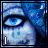 A 5x4 contact sheet of animated frames showing a blue-toned character with large eyes and pixelated text that changes across frames to form the phrase "I want to tell you so many things but all I can do is cry."