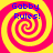 Four identical spiral patterns in yellow and pink with blue text reading 'Gobby Rules!' on each.