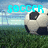 Pixelated soccer ball on grass field with blue sky background, displaying cyan text "SOCCER IS THE BEST!!" across four