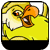 Animated contact sheet of a yellow bird character with orange beak and red eyes saying "HEY THERE!" in green text across nine frames.