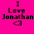 Four display text "I Love Jonathan <3" on a bright pink background with yellow highlight changes