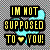 Six pixelated text-based images arranged in a , each with distinct background colors and text styles expressing emotional statements